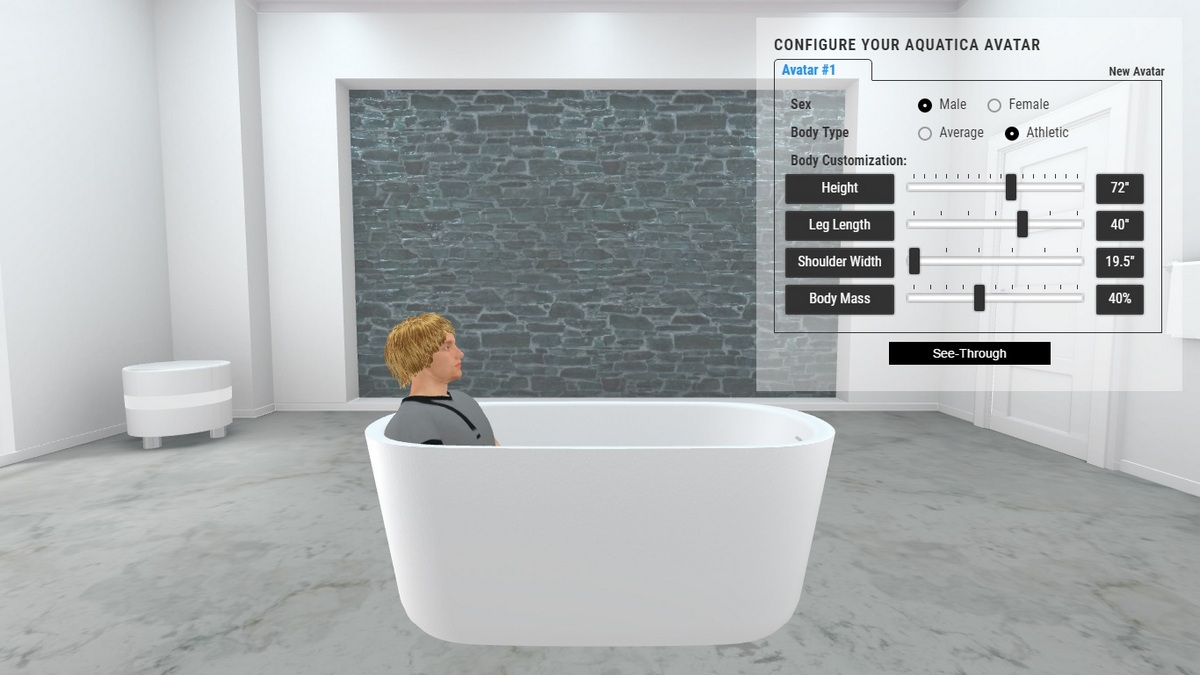 Aquatica Lullaby-Mini-Blck-Wht™ Freestanding Solid Surface Bathtub